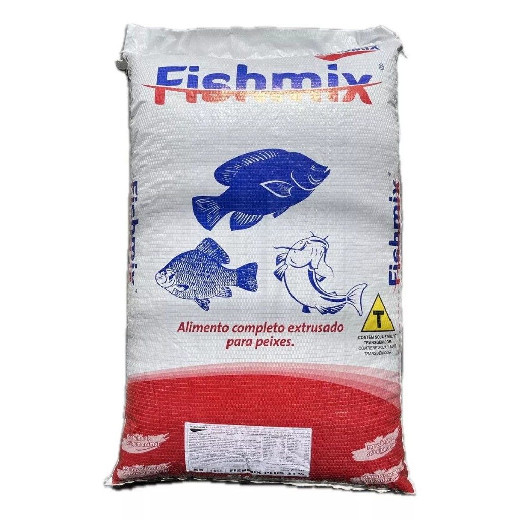 Ração Tilápia E Carpa Fishmix Plus 29% Proteína 4-6mm 25kg (MÁX 30KG POR COMPRA) em Oferta na Shopee