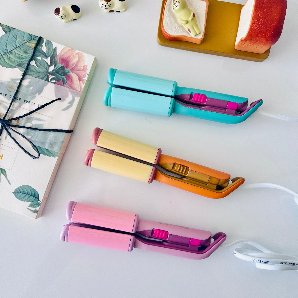 Mini Chapinha 2 Em 1 Modelador De Cachos Prancha portátil Com Clipe De Travamento