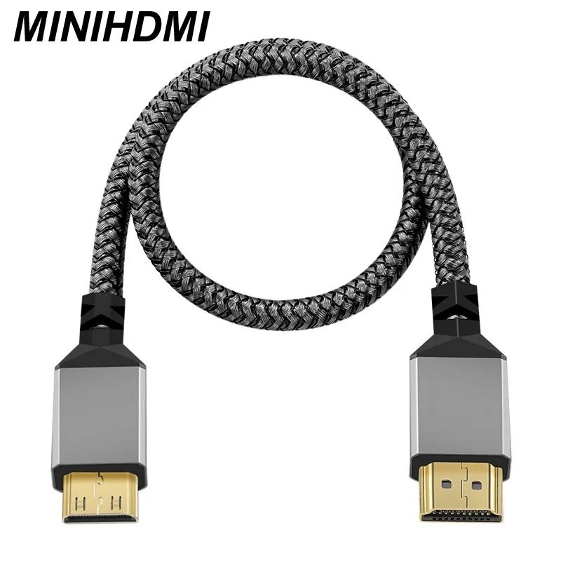 Adaptador para Tablet, Câmera, Cabo de Display Mini HDMI para HDMI V2.0, 4K, 60Hz, 1080P, 3D 30CM