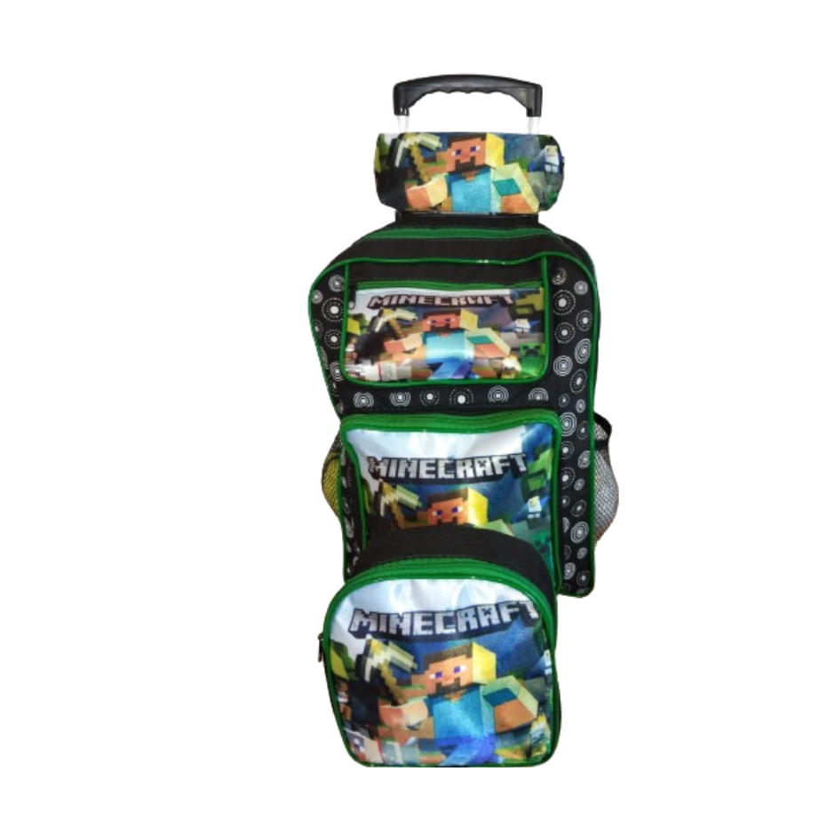 Mochila Escolar Personagens kist Escolar Com Rodinha Jogos  Minecraft Roblox Lancheira +Estojo