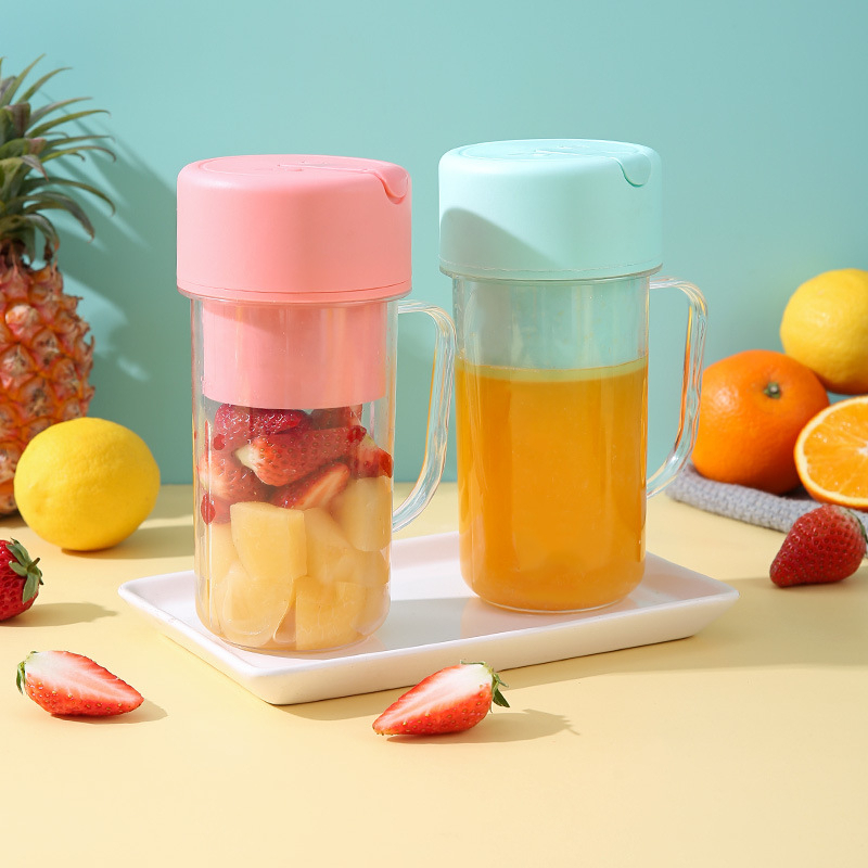 Copo Caneca Liquidificador Mini Juicer 420ML 6 laminas com tampa e canudo Recarregável Portátil