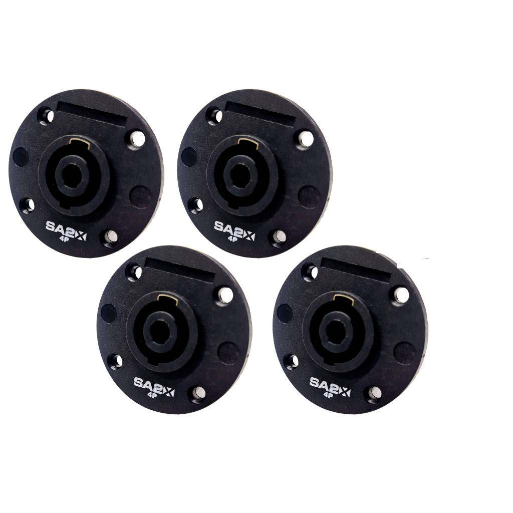 Kit 4 Plug Speakon Fêmea Painel 4 Polos - Santo Angelo Sa2x