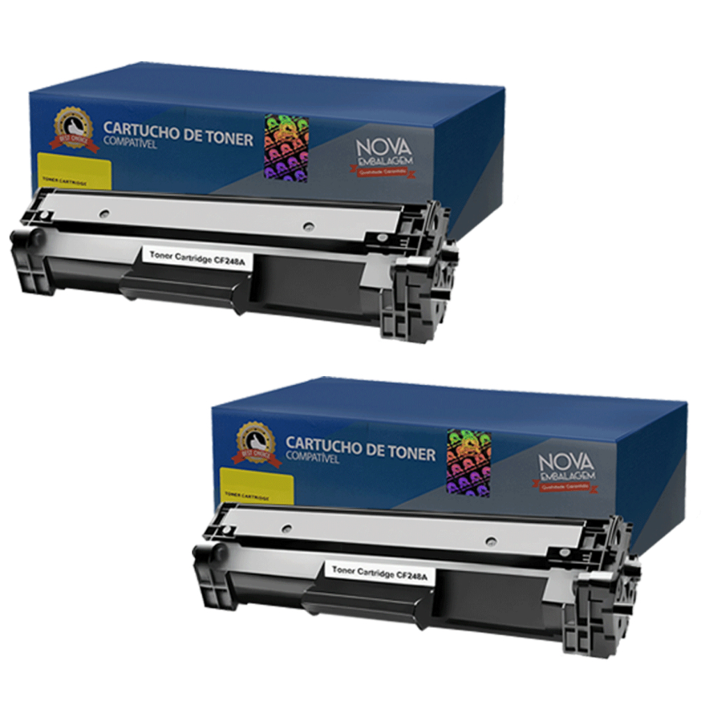 2x Cartuchos de Toner Compatível P/ Uso Impressora HP CF248A 48A CF248 M15 M28 Preto 1K Best Choice