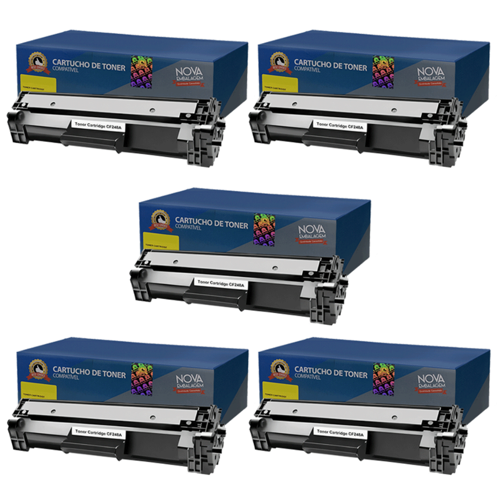 5x Cartuchos de Toner Compatível P/ Uso Impressora HP CF248A 48A CF248 M15 M28 Preto 1K Best Choice