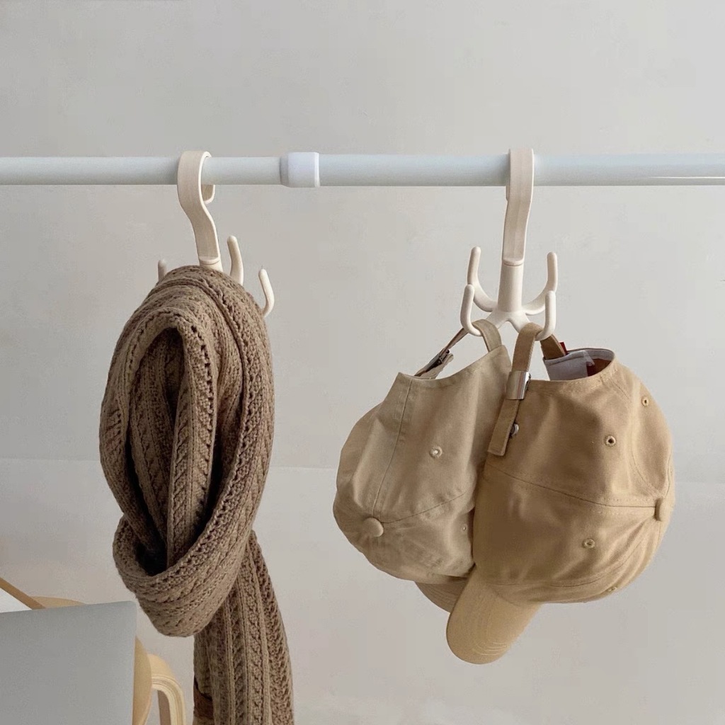 Cabide Gancho De Multiuso 360 Graus Giratório 4 Mão Para Casa Multiuso Organizador