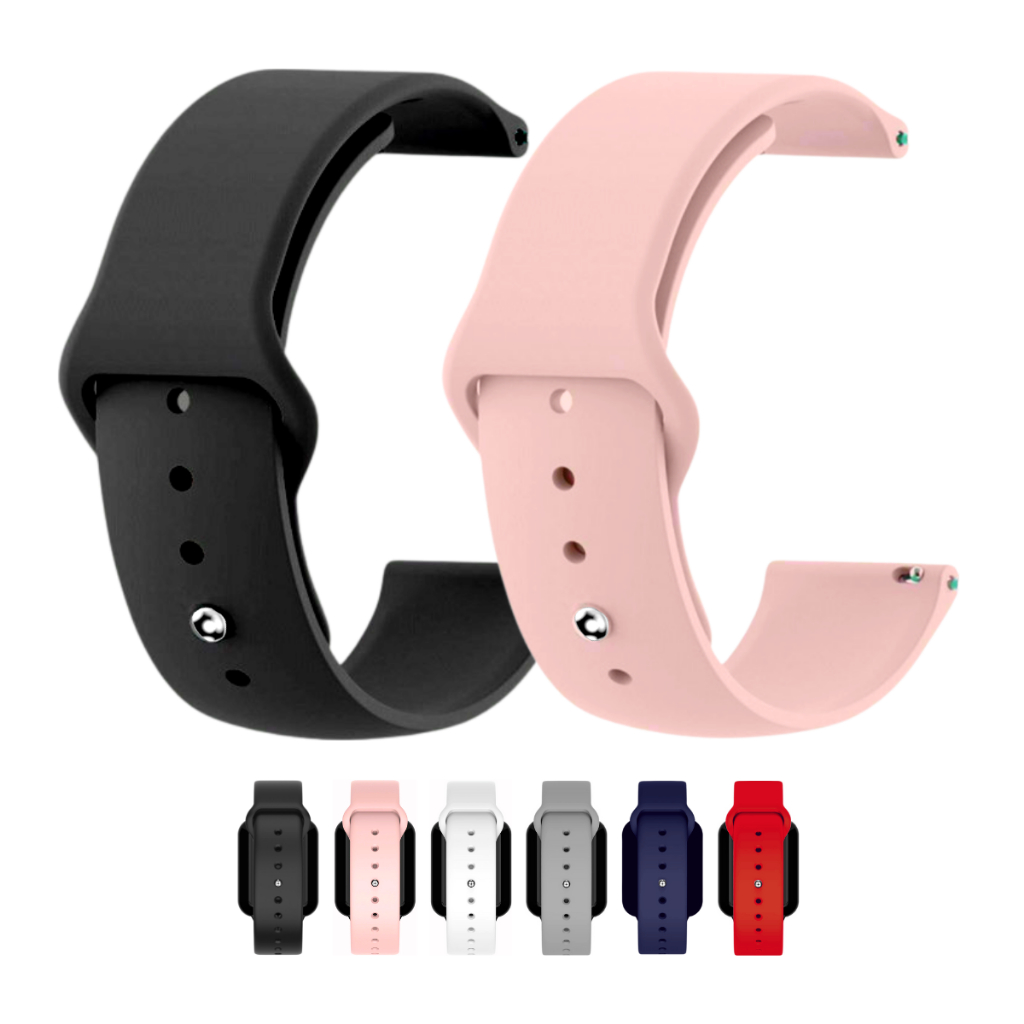 Pulseira De Relógio Silicone Smartwatch 16mm B57 Com Pinos De Fixação Engate Rápido
