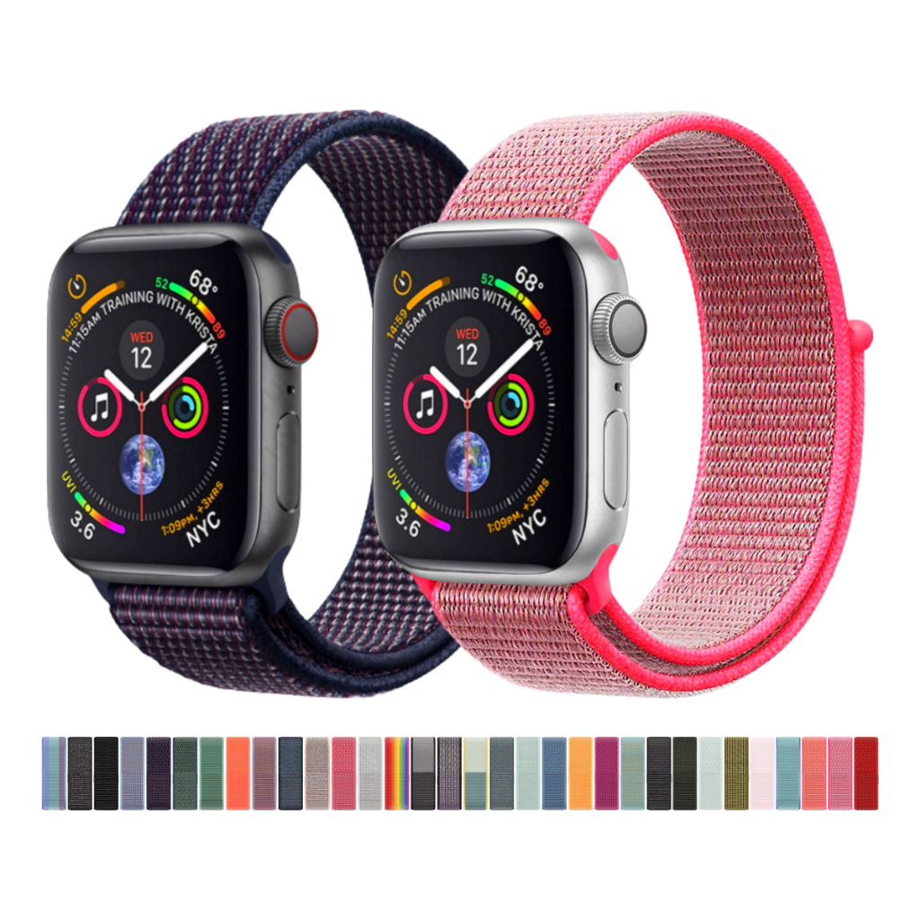 Pulseira Nylon Loop Velcro Compatível com Apple Watch Iwo Champion 38/40/41mm — 42/44/45mm