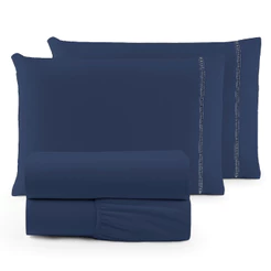 Jogo Lençol Roupa de Cama 400 Fios Micropercal Ponto Palito Super Macio Toque de Pêssego