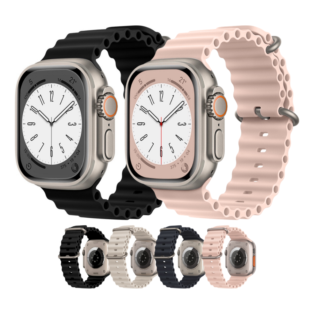 Pulseira Oceano Silicone Para Apple Watch e Iwo Medidas 38mm 40mm 41mm 42mm 44mm 45mm 49mm Ultra