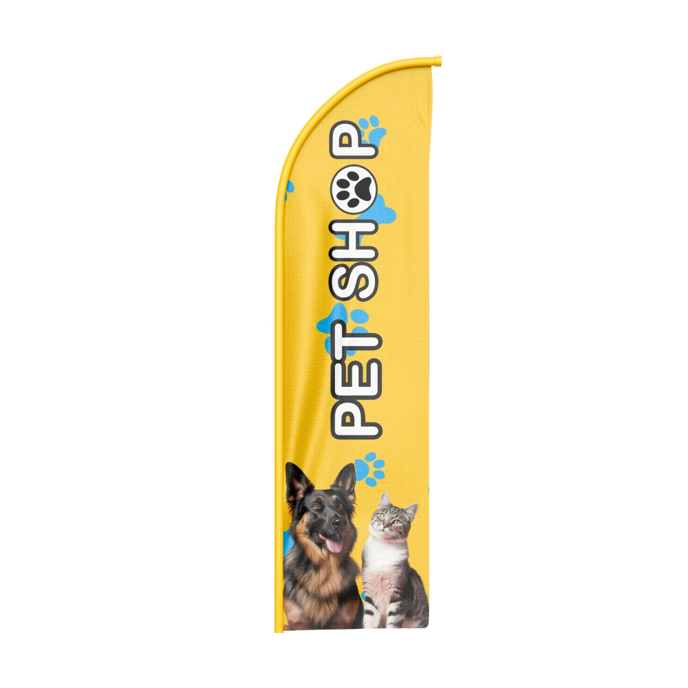 Bandeira Wind Banner Pet Shop Dupla Face Somente Tecido Tamanho 170x60cm