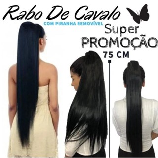 Rabo de cavalo Liso cabelo Organico 80 cm 200 Gramas Identico ao cabelo humano macio e sedoso