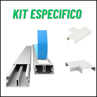 10 Metros Canaleta Branca Com divisoria 6 Cotovelo 90Graus 20x20 1 Te 20x10 em Oferta na Shopee