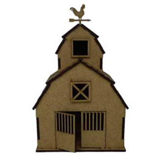Celeiro Fazendinha 3D em MDF 3mm - Festa Tema Fazendinha