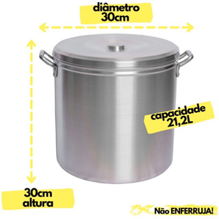 Caldeirão de alumínio Linha Hotel nº 30 - 20 litros / Panela de alumínio /Caldeirão/ Caldeirão de Alumínio / Panela 20 litros/ Caldeirão 20 litros