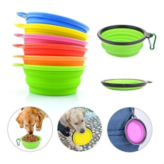 Bebedouro Comedouro 400ml Portátil Dobrável em silicone retrátil para passeio viagem cachorro e gato