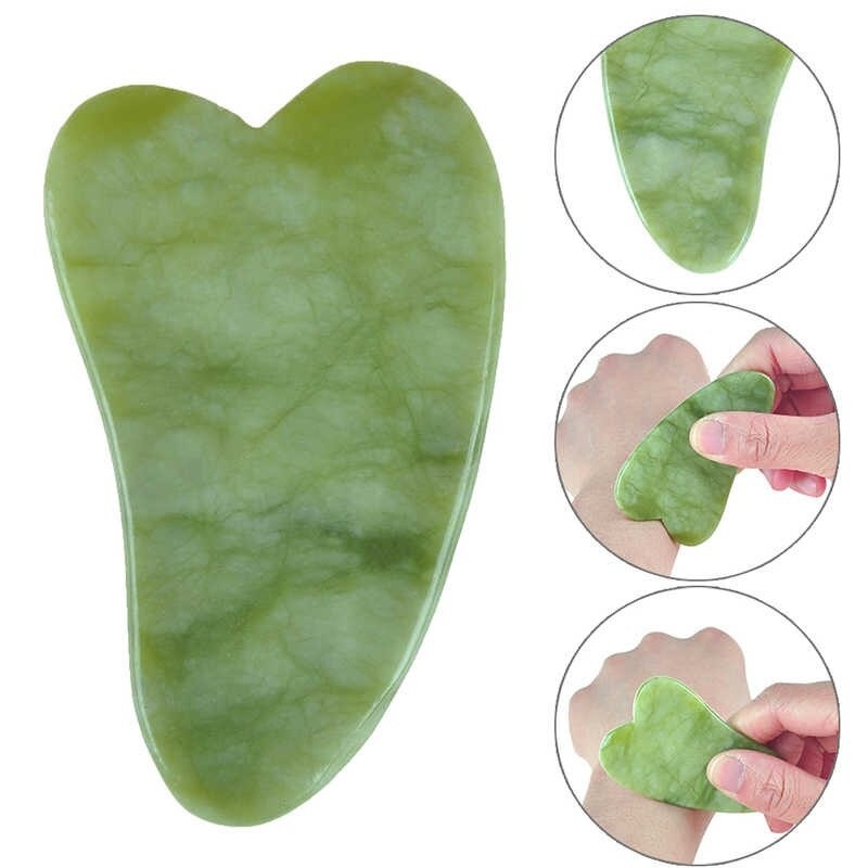 Placa Massageadora Gua Sha Rolo Pedra Natural Jade Cristal de Quartzo Verde Aventurina em Oferta na Shopee