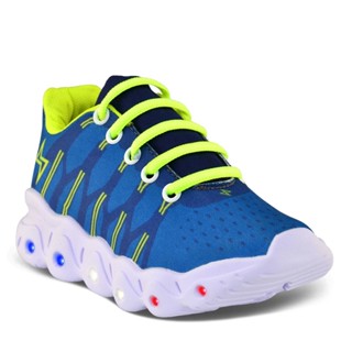 Tênis Led Infantil Casual Infinitty Meninos Marinho Amarelo Limão Luzes em Oferta na Shopee