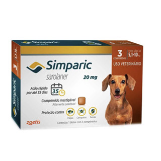 Simparic 5 A 10 Com 3 Comprimidos (20 Mg)