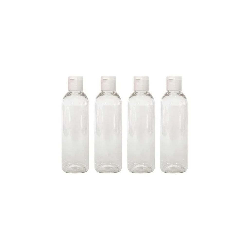 Kit 4 Frascos Viagem Shampoo Creme Sabonete 100ml Com Tampa Fliptop em Oferta na Shopee