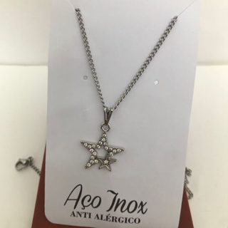 Colar de Aço Inoxidável com pingente Feminino em Oferta na Shopee