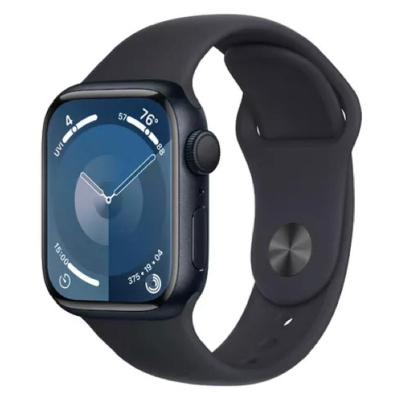 Apple Watch Series 9 GPS • Caixa meia-noite de alumínio - 45 mm • Pulseira esportiva meia-noite - M/G