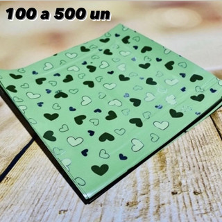 KIT 100~500 embalagem para trufas carber coracao verde 12,5x12 cm... em Oferta na Shopee