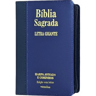 Bíblia Sagrada Letra Gigante com Palavras de Jesus em Vermelho e Harpa