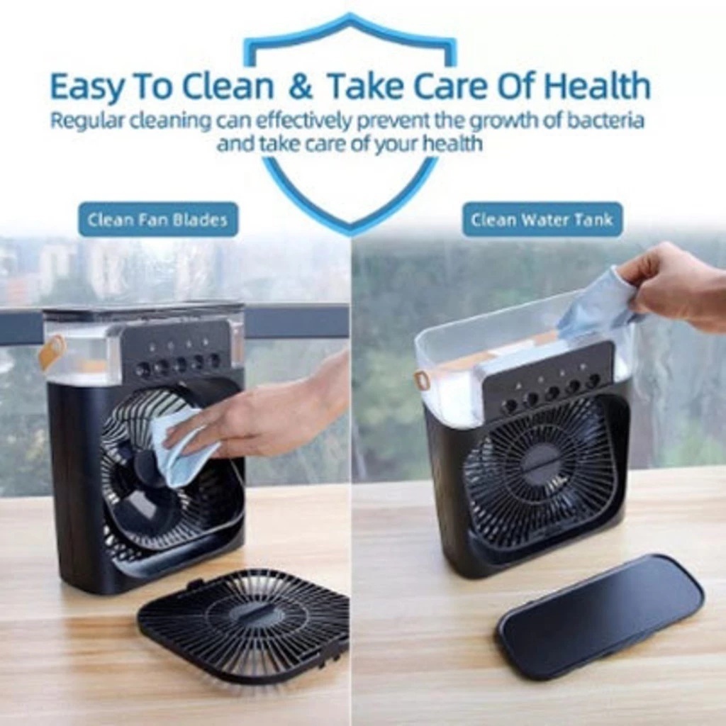 0Refrigerador De Ar Ventilador Umidificador Portátil Com Led Reservatório