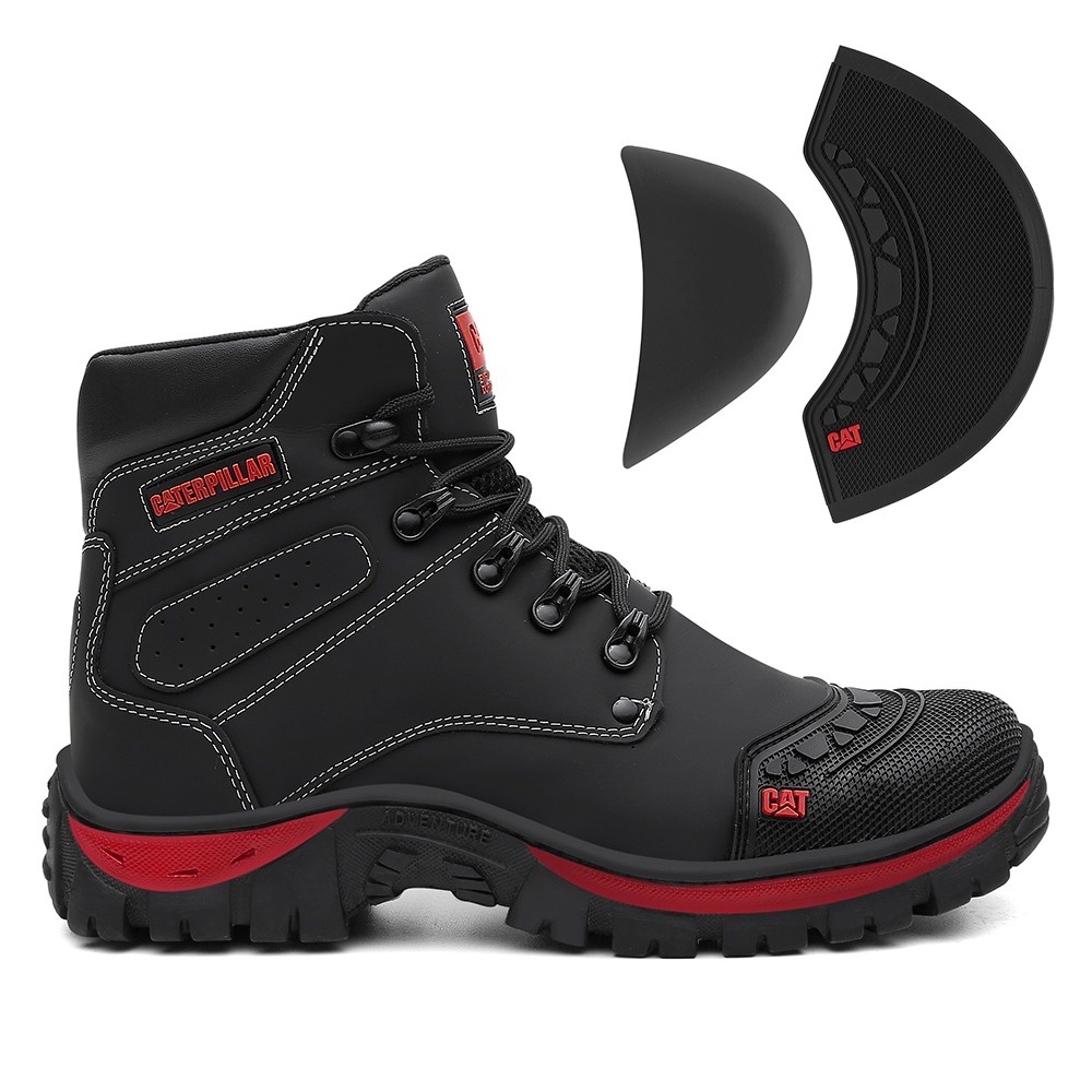Bota Coturno Adventure Masculino Preto Couro Antiderrapante Envio Imediato