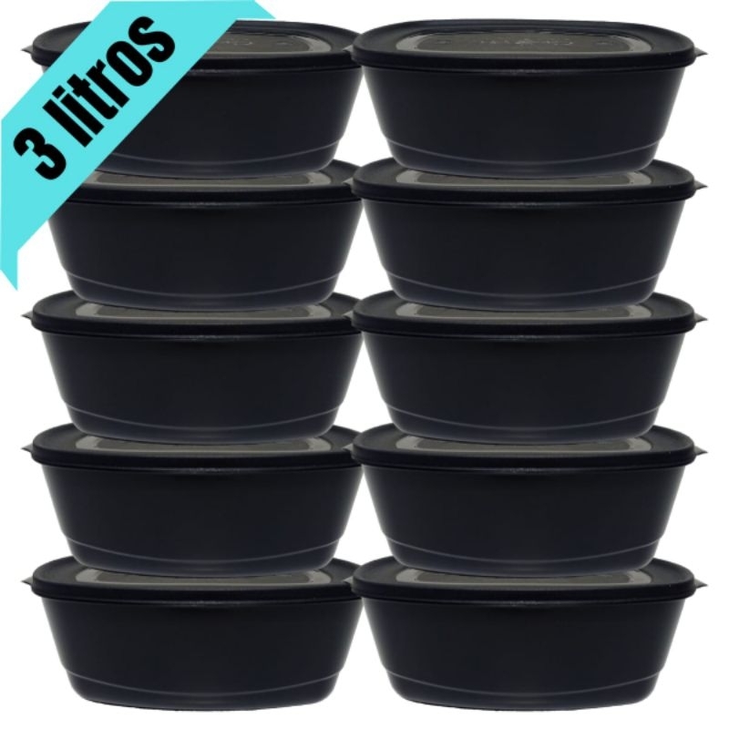 10 Potes 3 Litros Vasilha Depósito Saladeira Tapoer Para Cozinha BPA FREE