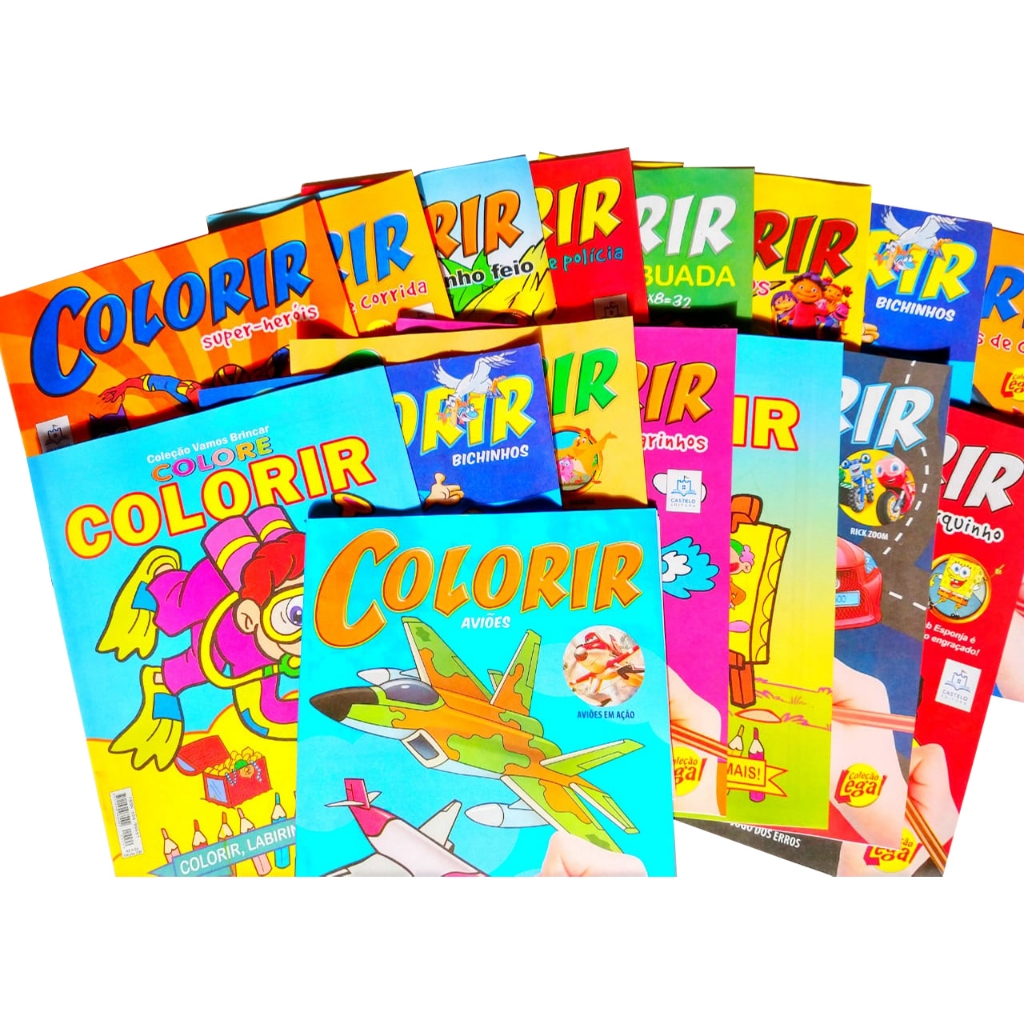 25 Kit Revistas Livrinhos Colorir Desenho Cor Infantil Atividades Pintar Lembrancinha Festa Prenda