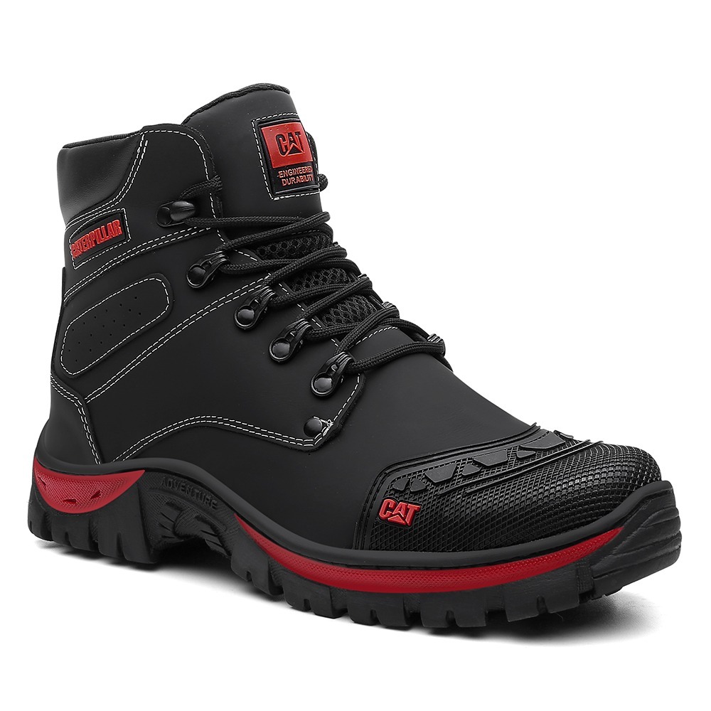 Bota Coturno Masculino Caterpillar Adventure Couro Legítimo Preto Black Friday