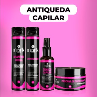 Kit antiqueda capilar tônico shampoo condicionador máscara
