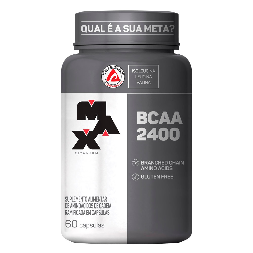 Aminoácido BCAA 2400mg - 60 Cápsulas - Max Titanium