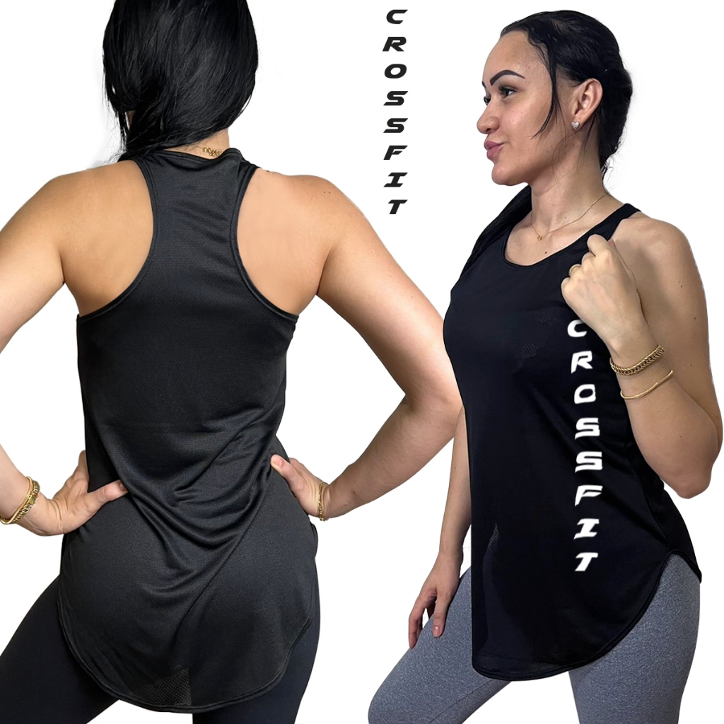 Blusa Feminina Regata Esportiva Tec.Double est. Crossfit 003 Academia Caminhada  -cores-academia