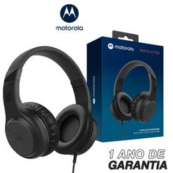 Fone de Ouvido com fio Original Motorola Moto XT 120, Som HD e Microfone, Dobravel, Compacto - Preto