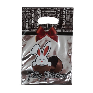 25 Sacolas boca de palhaço Metalizadas Feliz Páscoa em Oferta na Shopee