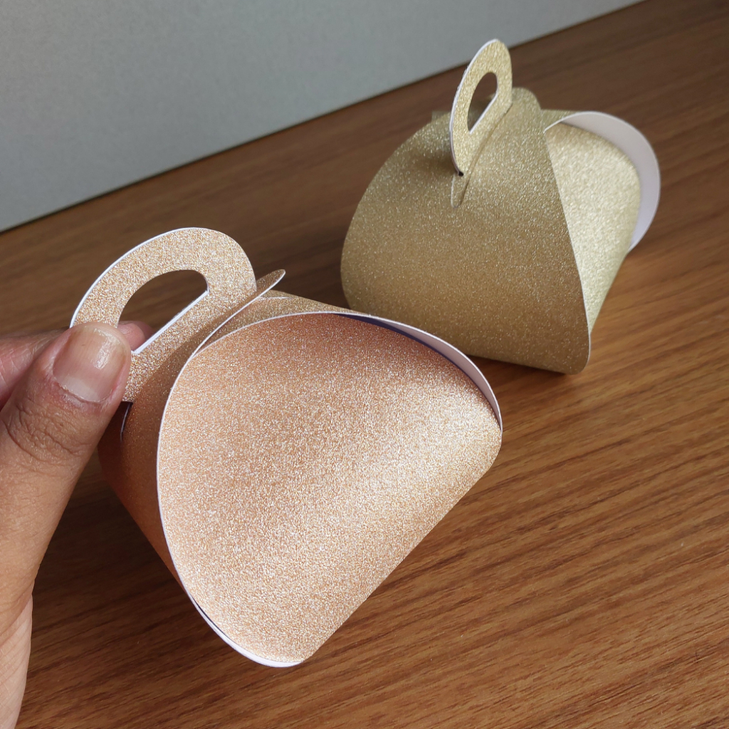 Caixa para Bem Casado, Bem Nascido, Bem Vivido, Brownie Papel Glitter - 25 unidades