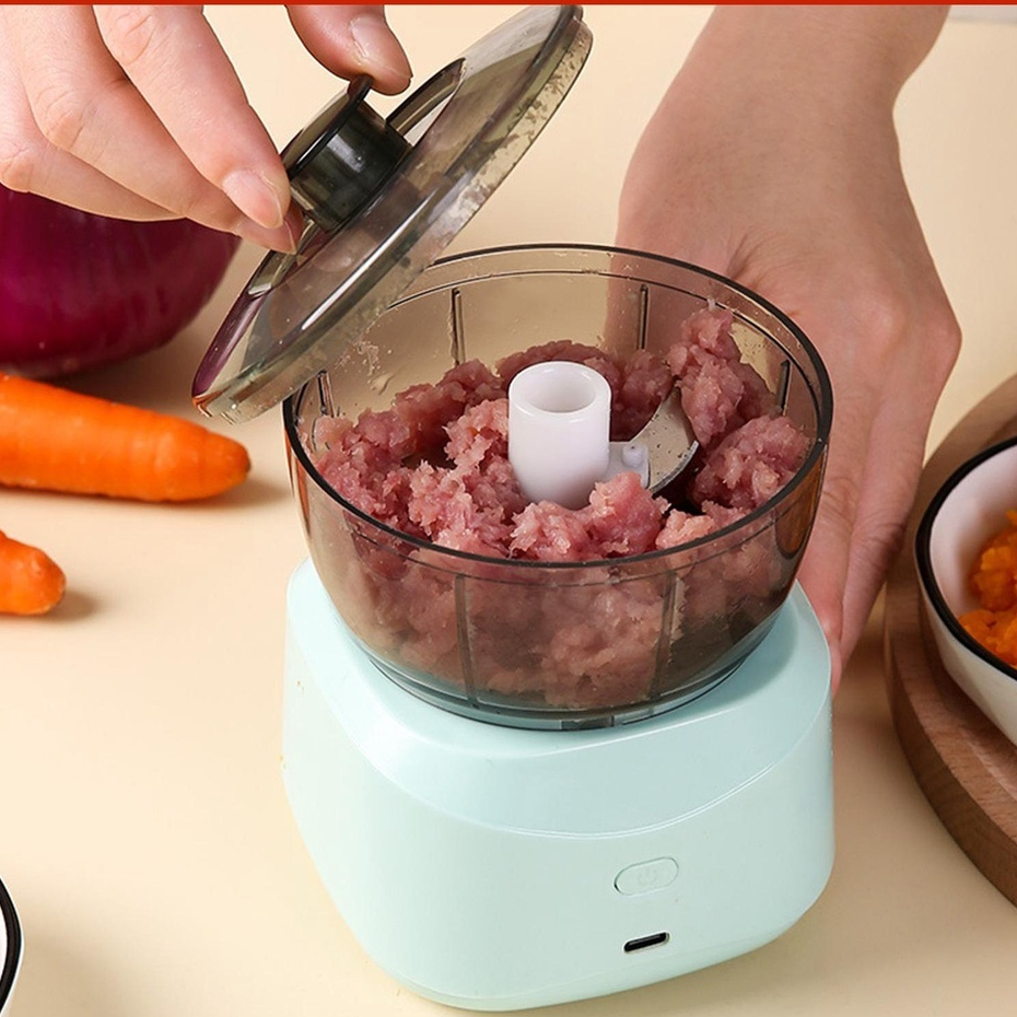 Mini Processador De Alimentos Elétrico Picador De Alho Triturador De Pimenta 350ml