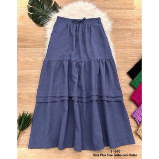 Saia Longa Plus Size de linho S360