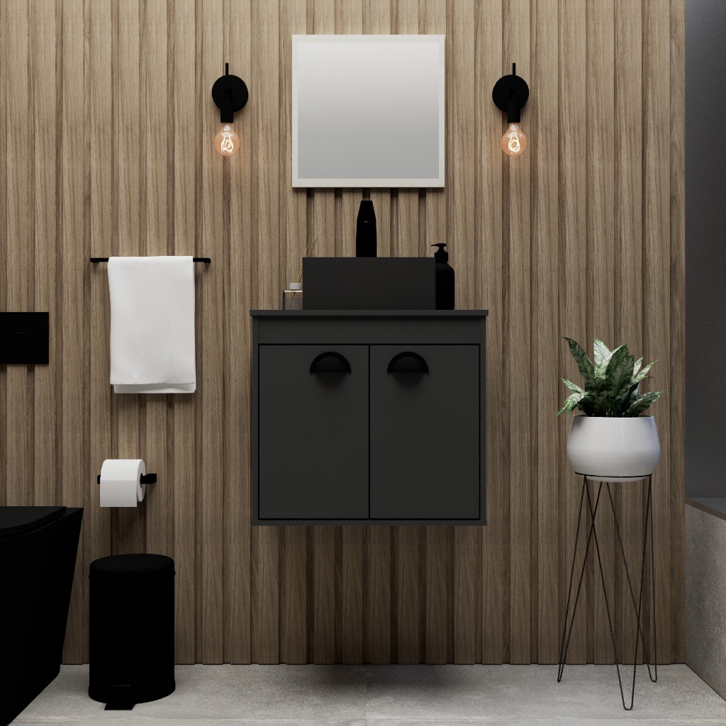 Gabinete Banheiro Armario Cuba Pia 100% Mdf - Pompeia 51 cm em Oferta na Shopee