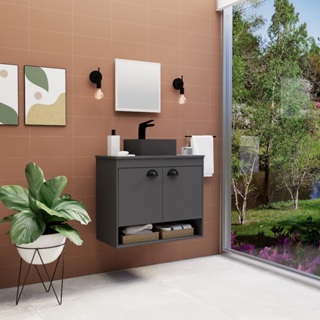 Gabinete Banheiro Armario Cuba Pia 100% Mdf - Latina 51 cm em Oferta na Shopee