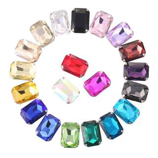 Chaton Vidro Cristal Engrampado Retangula 13x18mm DIY vestido de noiva corativos sapato em Oferta na Shopee