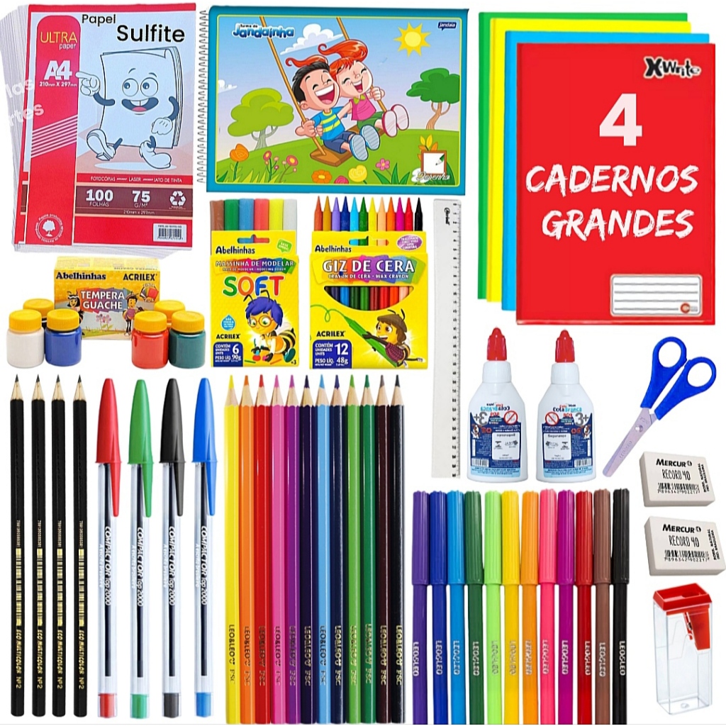 Kit De Material Escolar Ensino Fundamental ou Básico