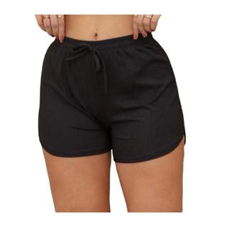 SHORT CURTO FEMININO MALHA CANELADA VARIAS CORES TENDENCIA VERAO 2024 MODA CASUAL FITNES
