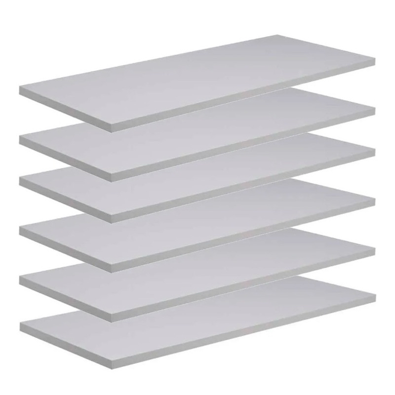 Kit 6 Prateleiras 50x30 na cor branca fosco 100MDF 15MM em Oferta na Shopee