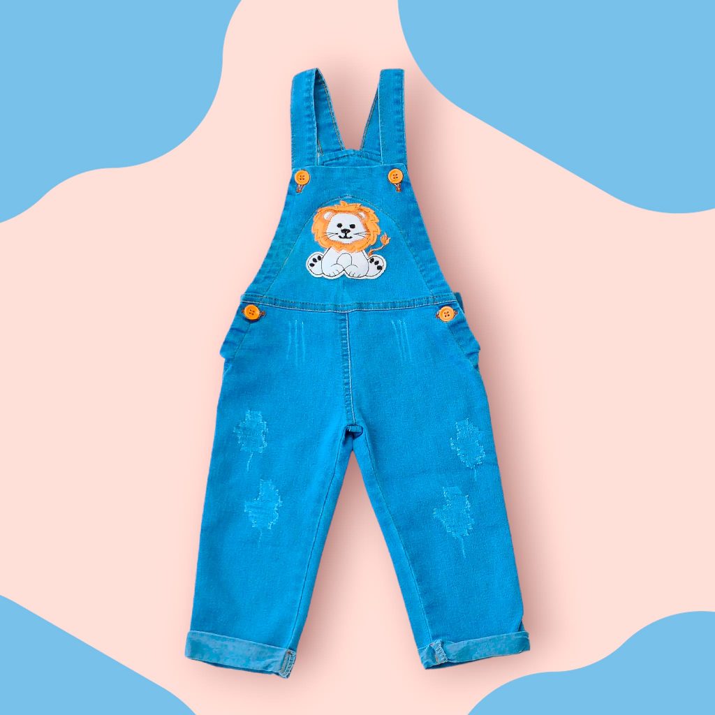 Macacão Calça Jeans Masculino Infantil Com Bordados Lindos