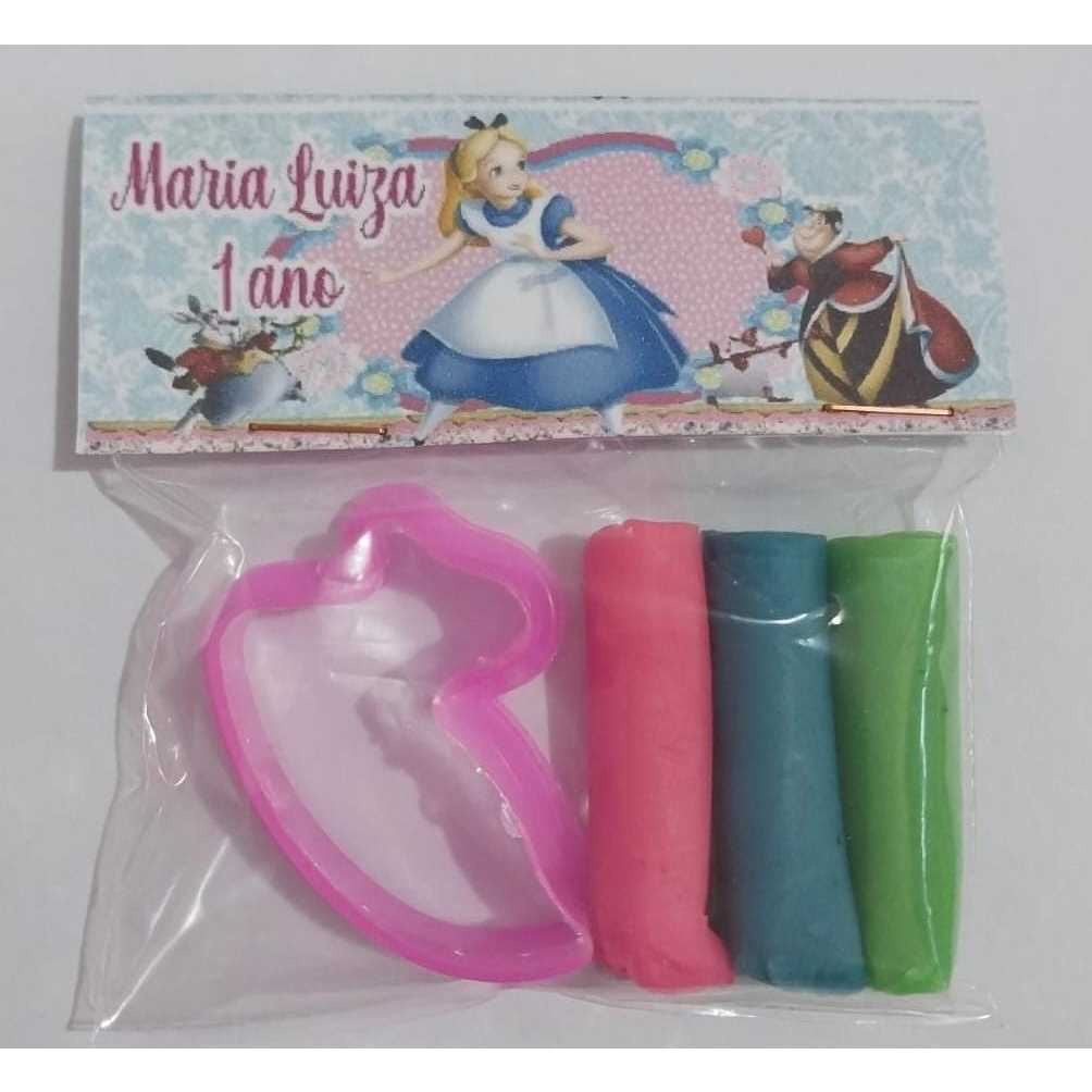 5 ou 15  KIT MASSINHA PERSONALIZADA COM 3 MINI MASSINHA E 1 CORTADOR, QUALQUER TEMA, OTIMAS LEMBRANCINHAS