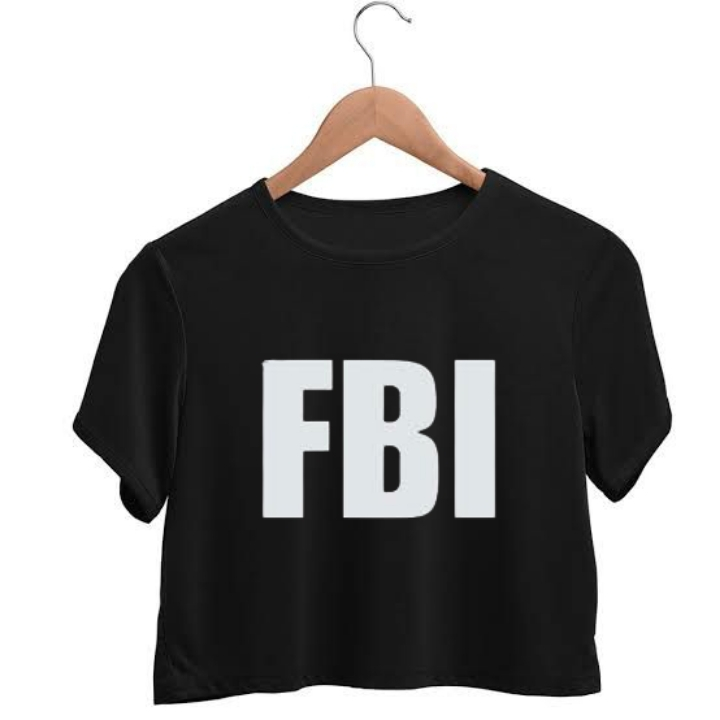 Cropped Camiseta 100% Algodão FBI Folia Carnaval 2024 Blusa Feminina