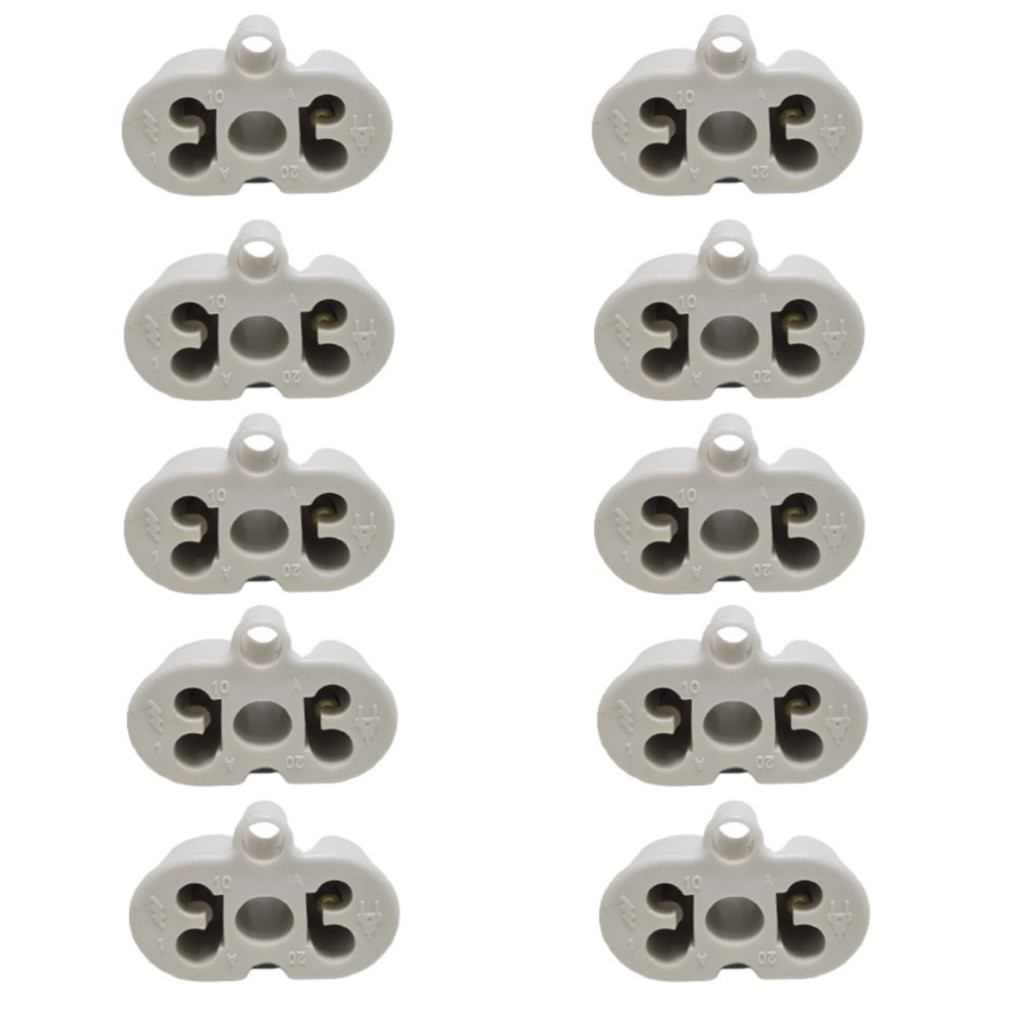 10 Adaptador Tomada Universal Padrão Benjamin Plug Micro-ondas Pc Branco